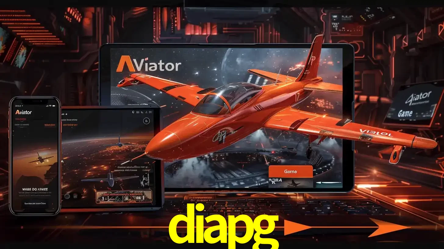 Apresentação tecnológica do jogo Aviator com um avião saindo da tela de um tablet, demonstrando a experiência imersiva em múltiplos dispositivos no diapg.