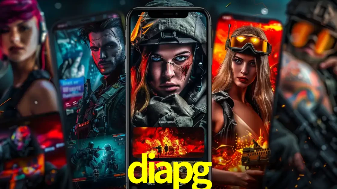 Montagem de telas de celular mostrando diversos personagens, masculinos e femininos, de um jogo de tiro, ilustrando a diversidade de equipes de e-sports para apostar no diapg.