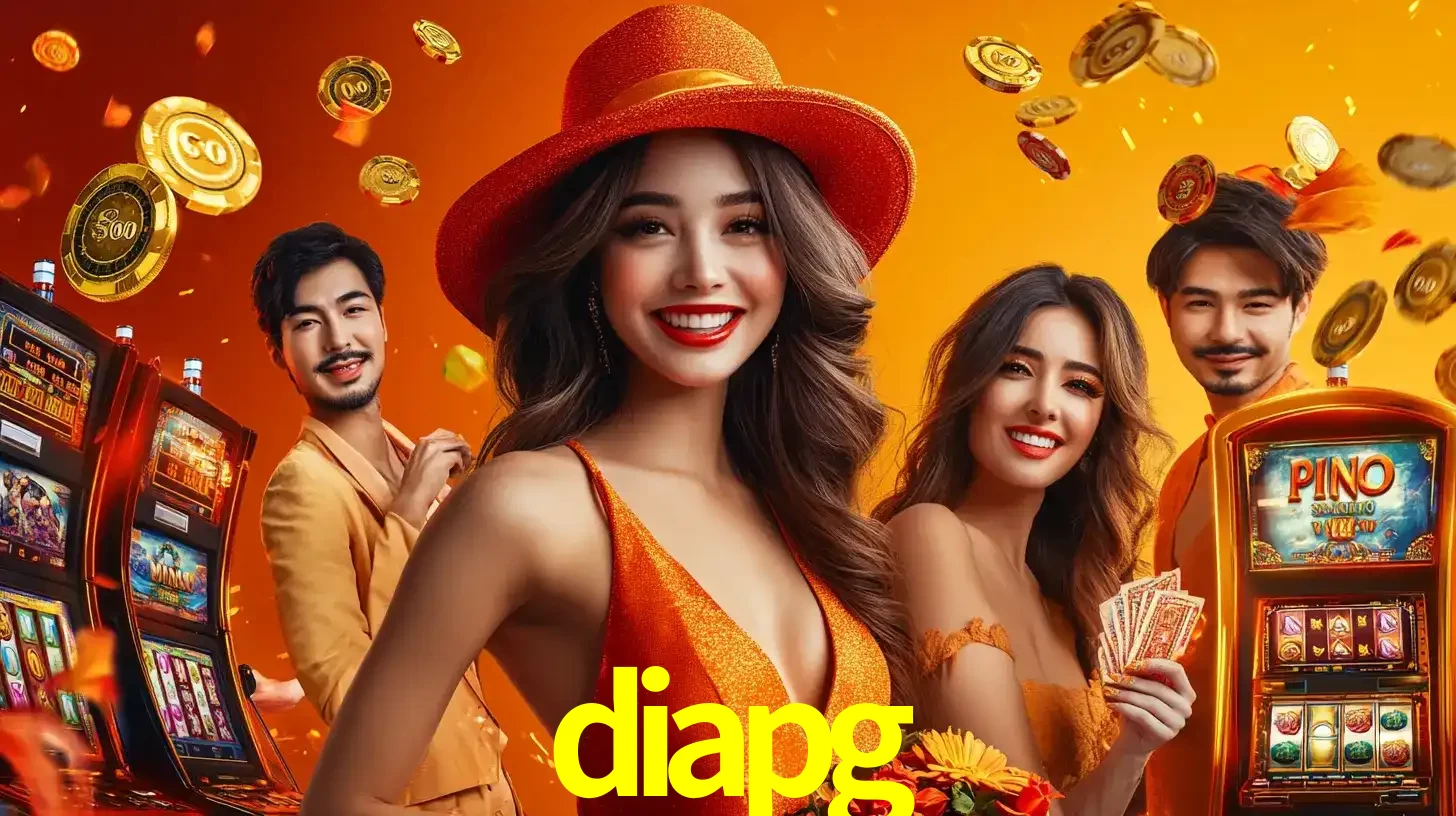 Grupo de amigos asiáticos sorrindo e se divertindo com máquinas de caça-níqueis em um ambiente festivo, celebrando suas vitórias nos jogos de cassino do diapg.