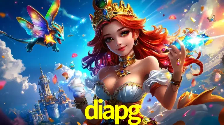 A princesa de um reino de fantasia mágico, com seu pequeno dragão, apresentando um mundo de prêmios encantados nos jogos de caça-níqueis do cassino diapg.